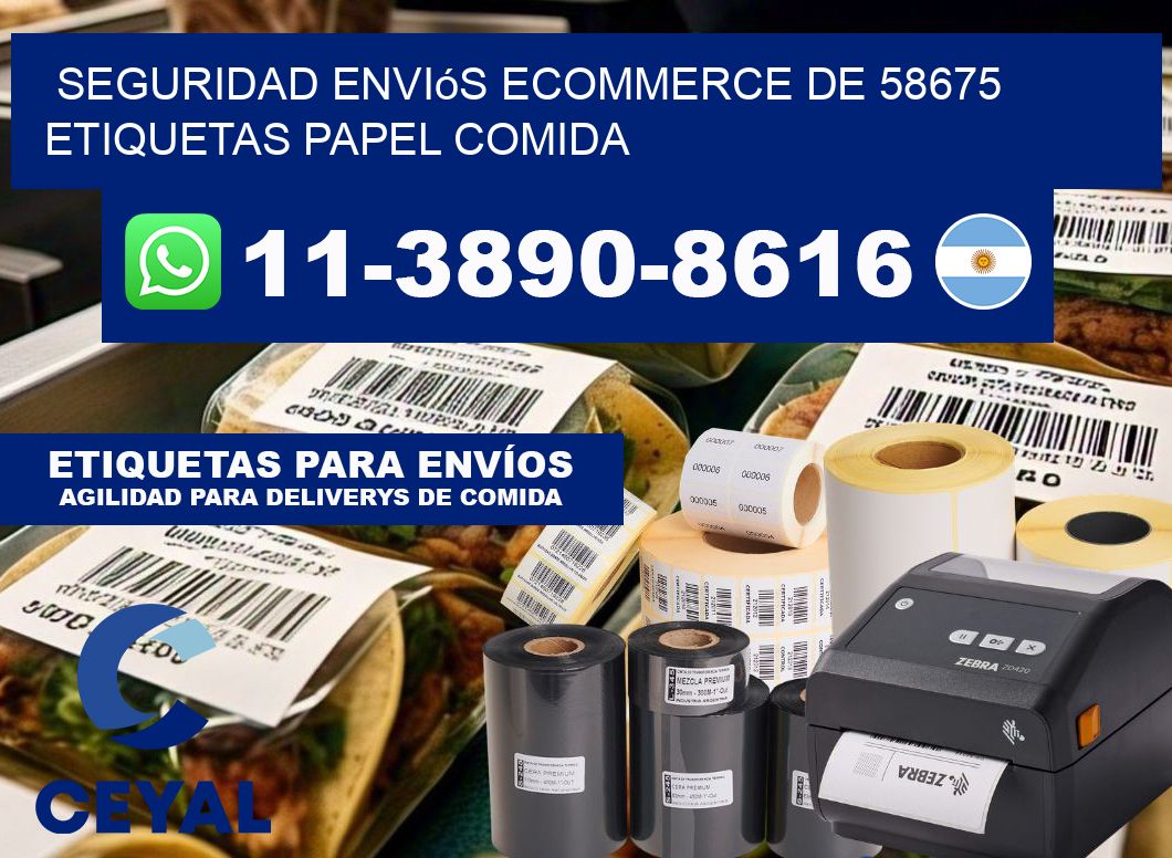 seguridad enviós ecommerce de 58675 etiquetas papel comida