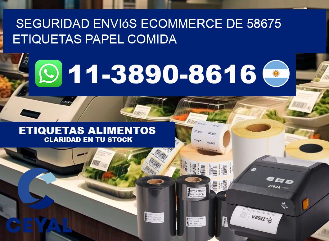 seguridad enviós ecommerce de 58675 etiquetas papel comida