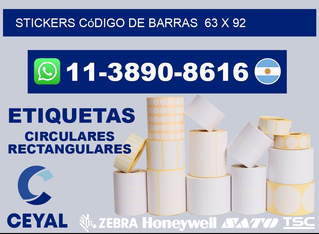 stickers código de barras  63 x 92
