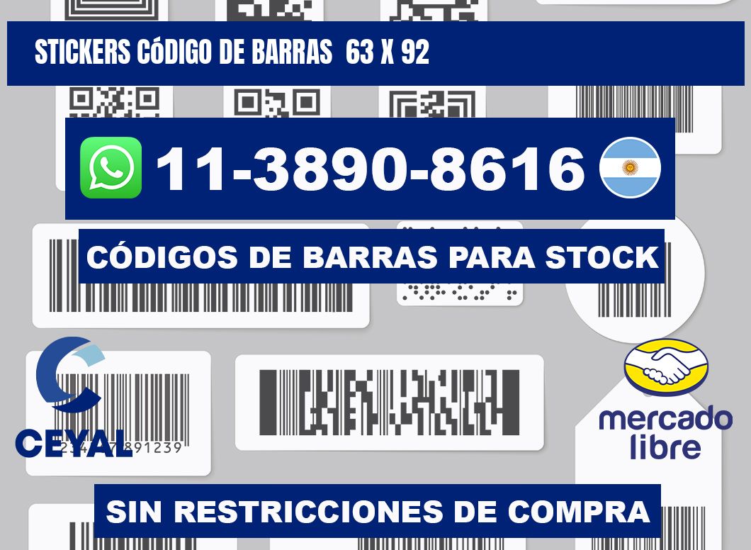 stickers código de barras  63 x 92