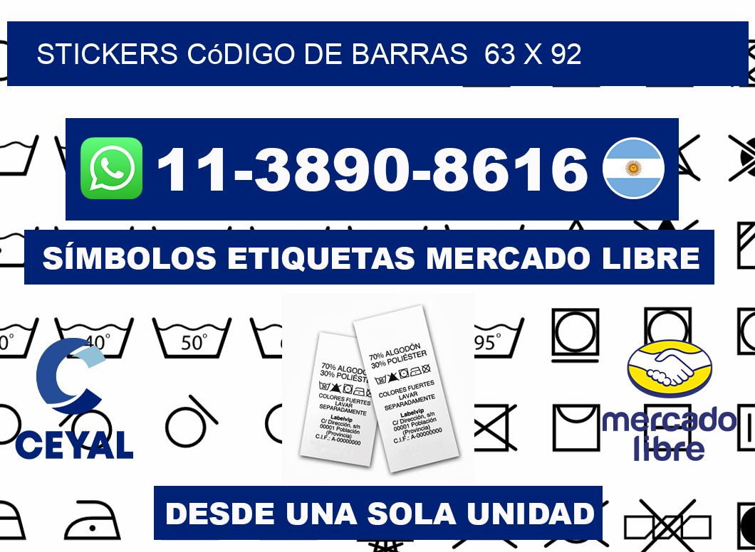 stickers código de barras  63 x 92