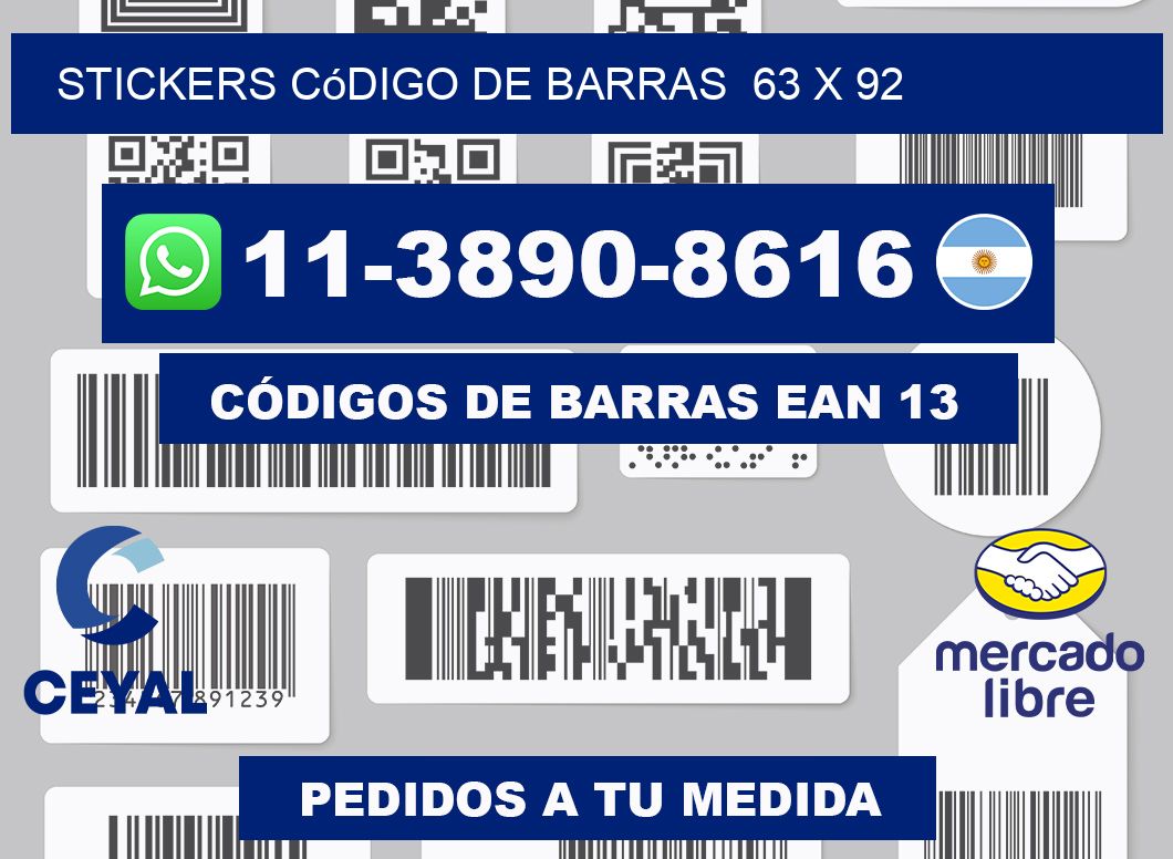 stickers código de barras  63 x 92
