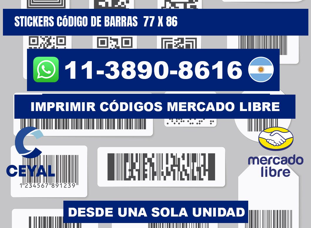 stickers código de barras  77 x 86