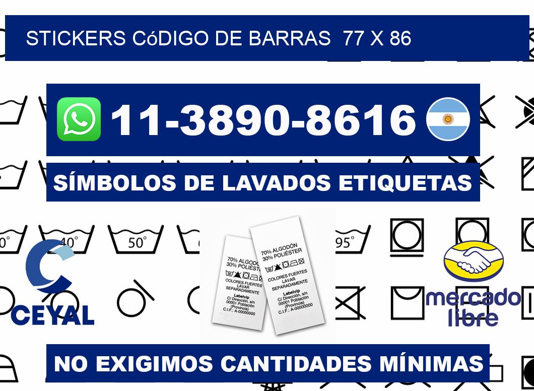 stickers código de barras  77 x 86