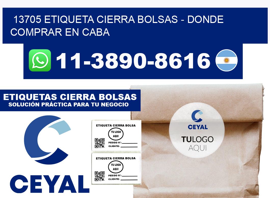 13705 etiqueta Cierra Bolsas - Donde Comprar en Caba