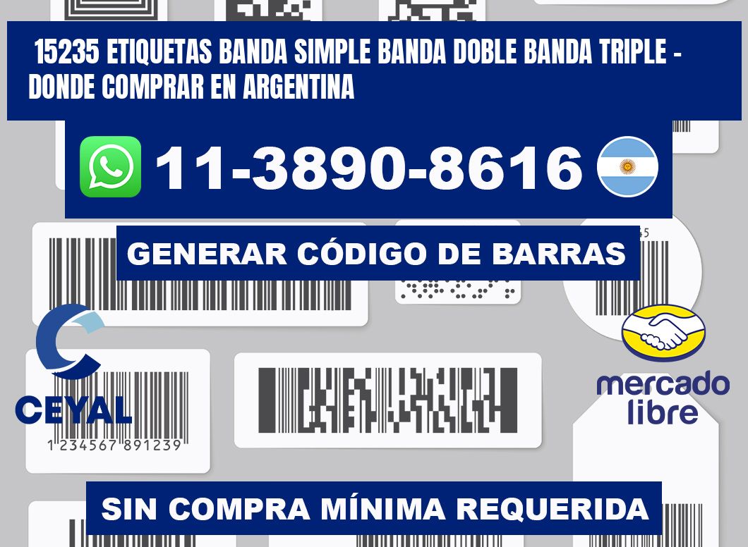 15235 etiquetas banda simple banda doble banda triple - Donde Comprar en Argentina
