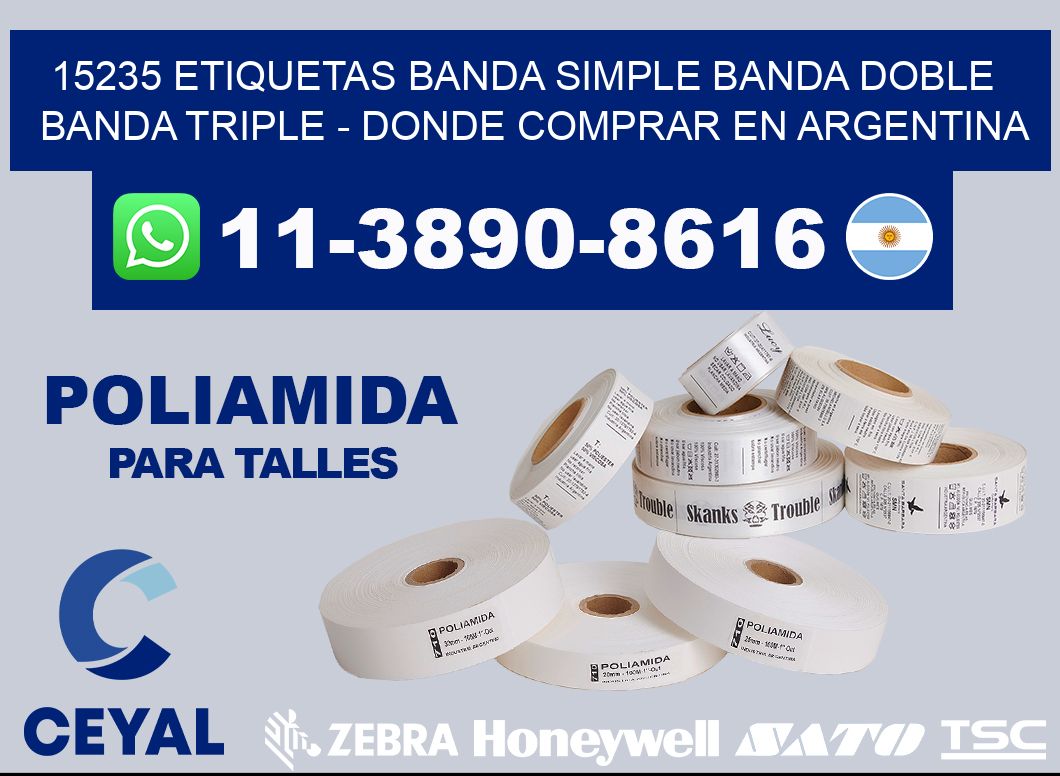 15235 etiquetas banda simple banda doble banda triple - Donde Comprar en Argentina