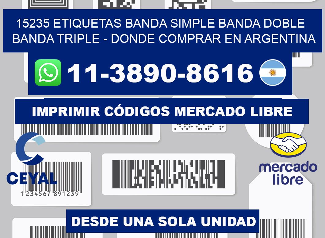 15235 etiquetas banda simple banda doble banda triple - Donde Comprar en Argentina