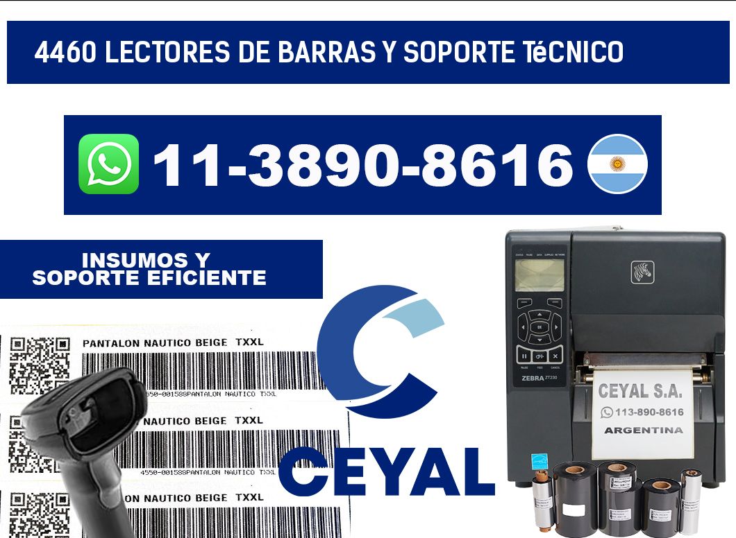 4460 Lectores de barras y Soporte Técnico
