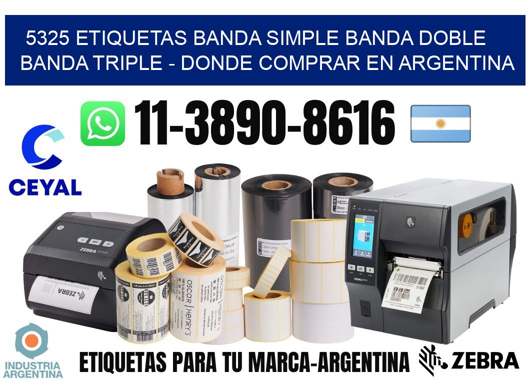 5325 etiquetas banda simple banda doble banda triple - Donde Comprar en Argentina