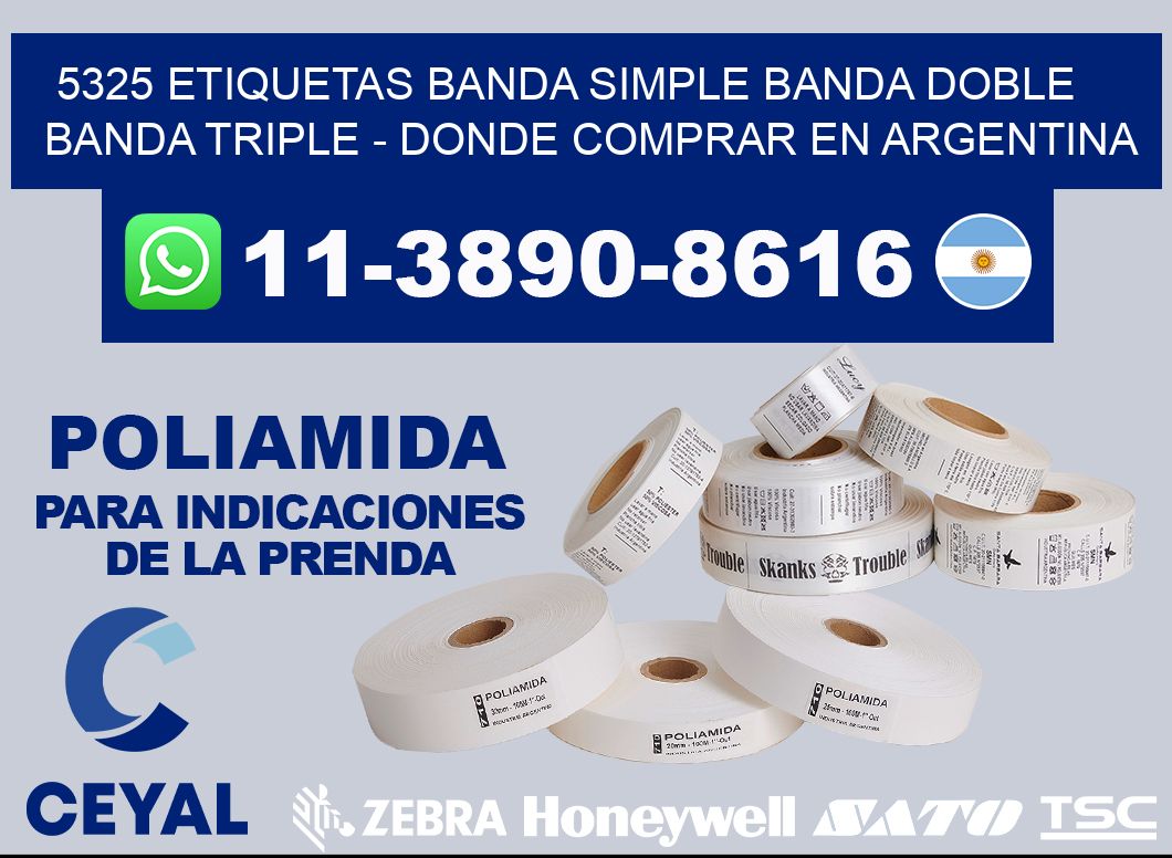 5325 etiquetas banda simple banda doble banda triple - Donde Comprar en Argentina