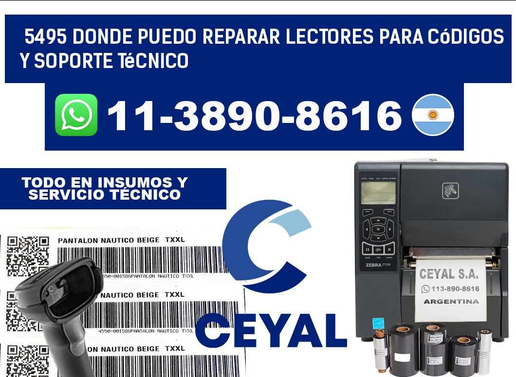 5495 donde puedo reparar Lectores para códigos y Soporte Técnico