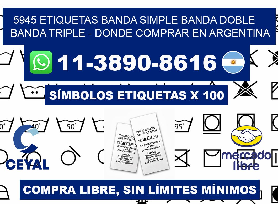 5945 etiquetas banda simple banda doble banda triple - Donde Comprar en Argentina