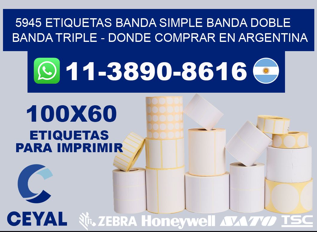 5945 etiquetas banda simple banda doble banda triple - Donde Comprar en Argentina