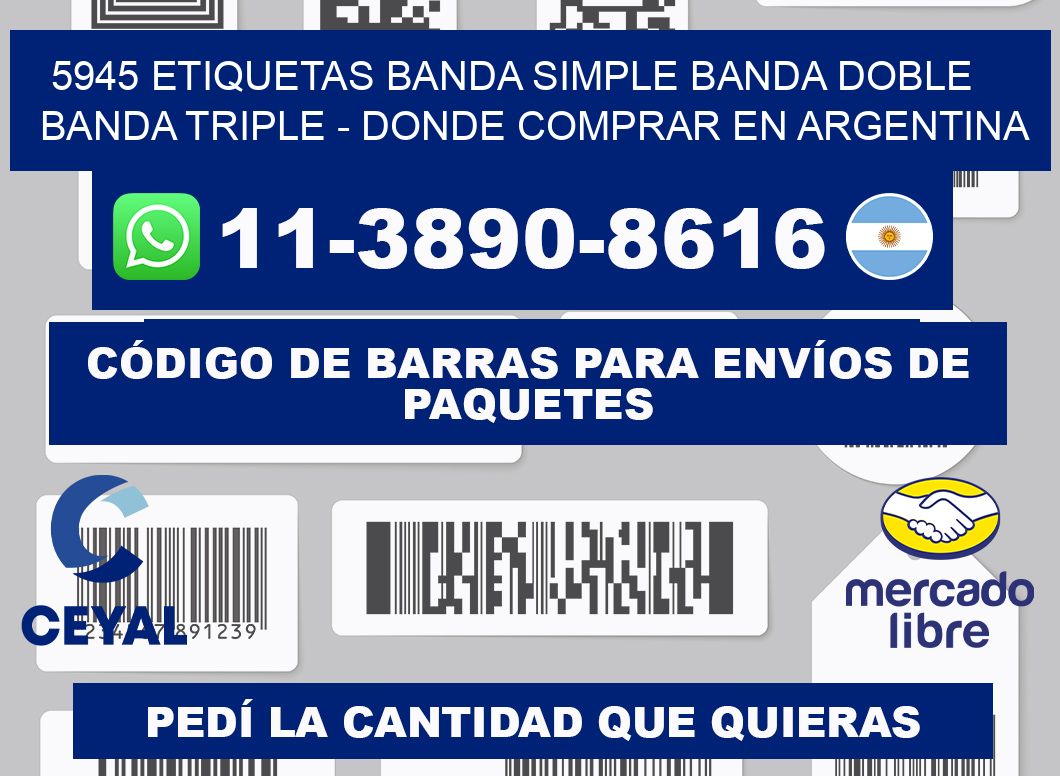 5945 etiquetas banda simple banda doble banda triple - Donde Comprar en Argentina