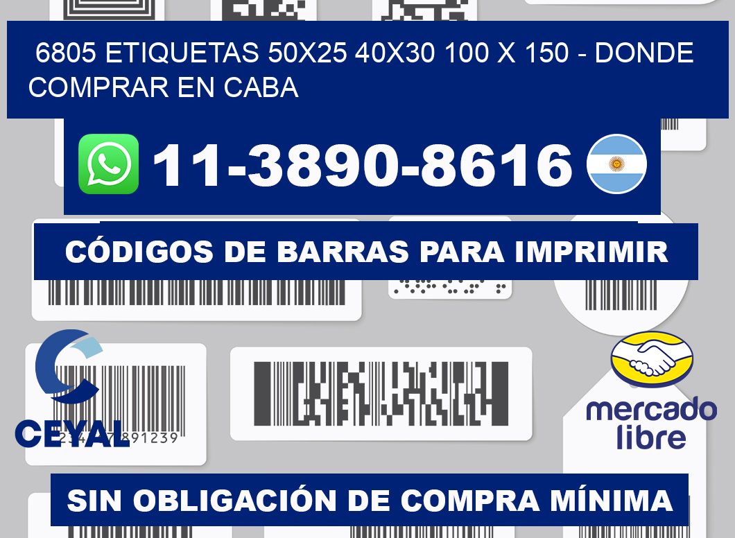 6805 etiquetas 50x25 40x30 100 x 150 - Donde Comprar en Caba