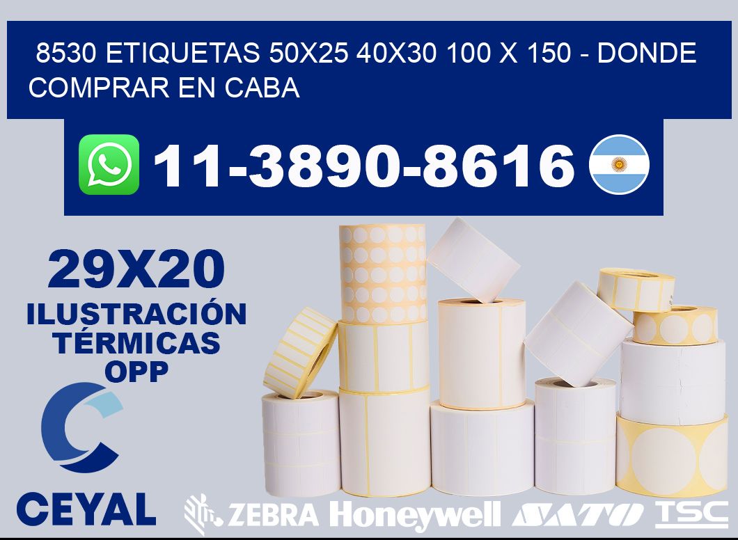 8530 etiquetas 50x25 40x30 100 x 150 - Donde Comprar en Caba