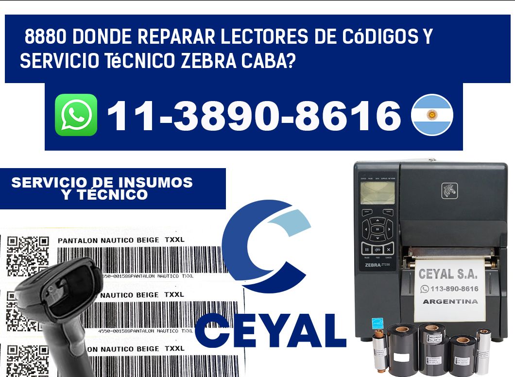 8880 donde reparar Lectores de Códigos y Servicio Técnico zebra Caba?