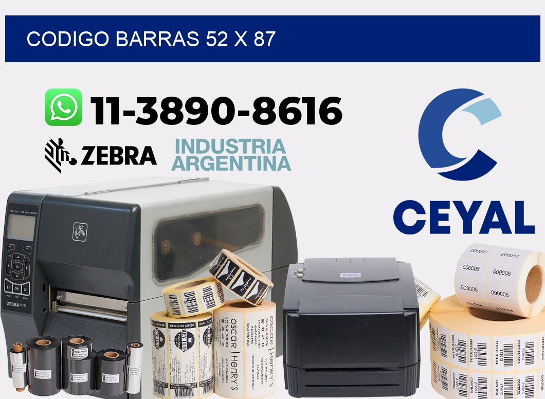 Codigo barras 52 x 87