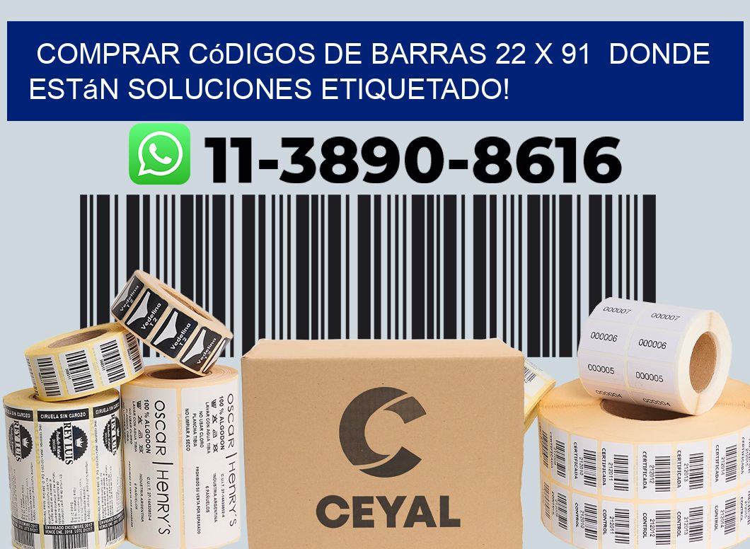Comprar códigos de barras 22 x 91  donde están soluciones etiquetado!