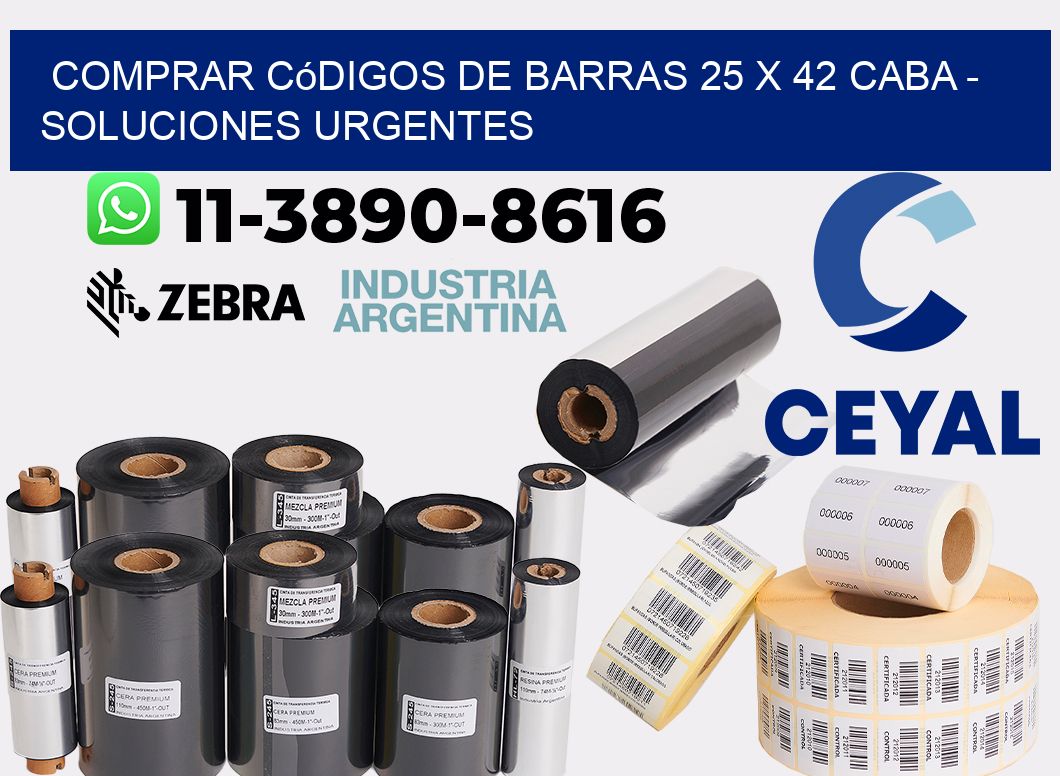 Comprar códigos de barras 25 x 42 CABA - soluciones urgentes