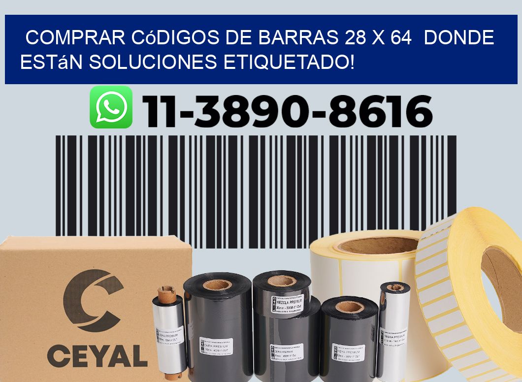 Comprar códigos de barras 28 x 64  donde están soluciones etiquetado!