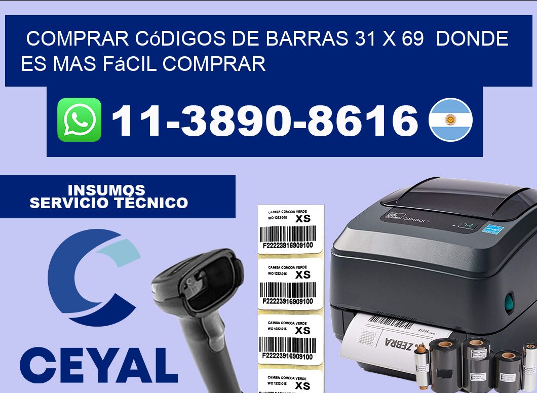Comprar códigos de barras 31 x 69  Donde es mas fácil comprar