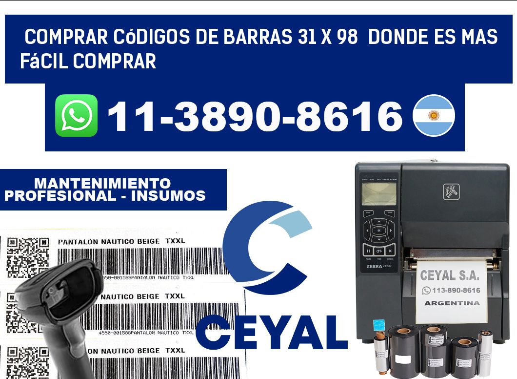 Comprar códigos de barras 31 x 98 Donde es mas fácil comprar