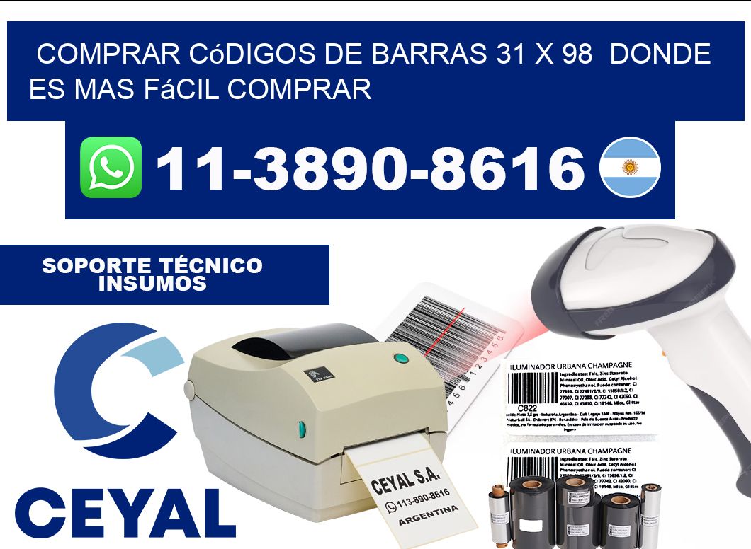 Comprar códigos de barras 31 x 98 Donde es mas fácil comprar
