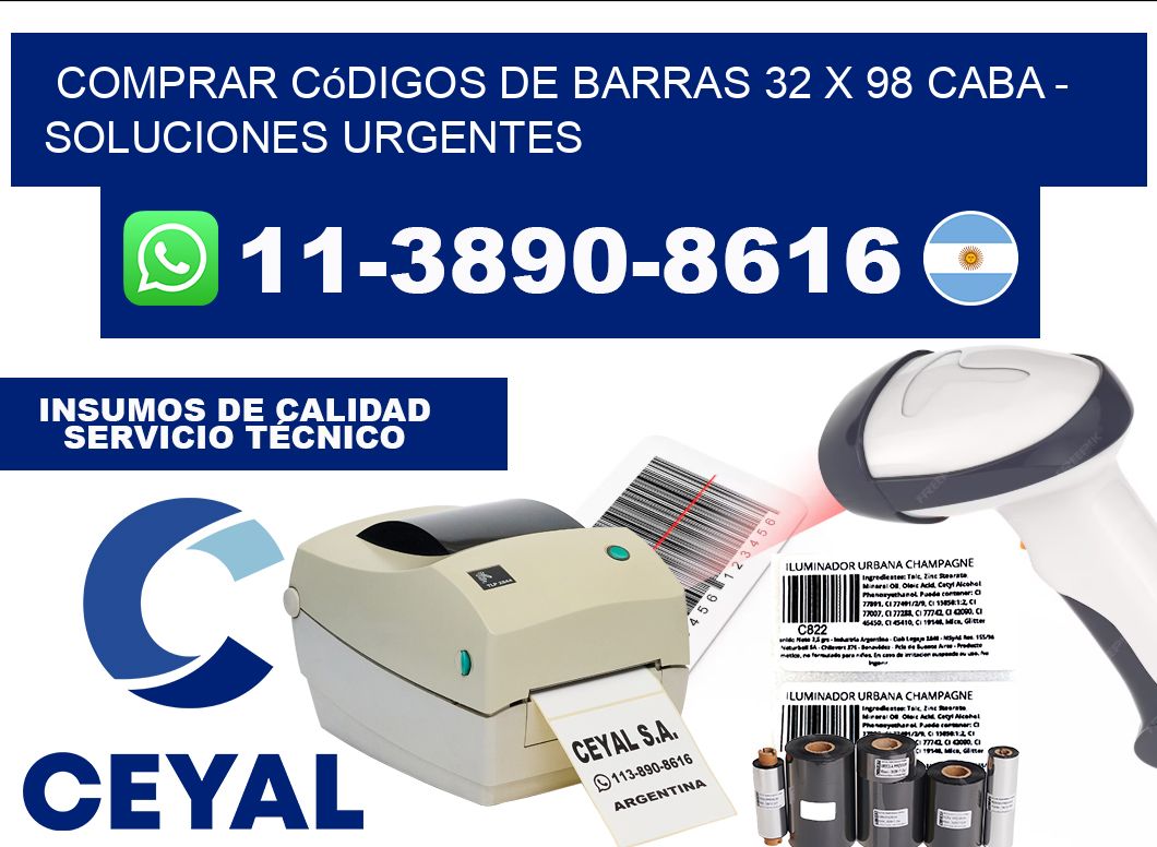 Comprar códigos de barras 32 x 98 CABA - soluciones urgentes
