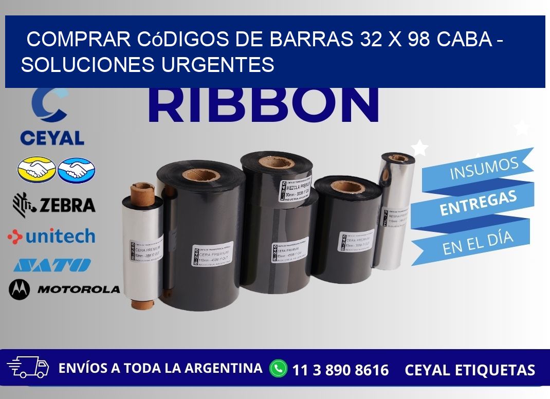 Comprar códigos de barras 32 x 98 CABA - soluciones urgentes