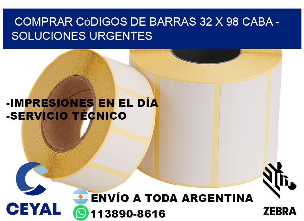 Comprar códigos de barras 32 x 98 CABA - soluciones urgentes