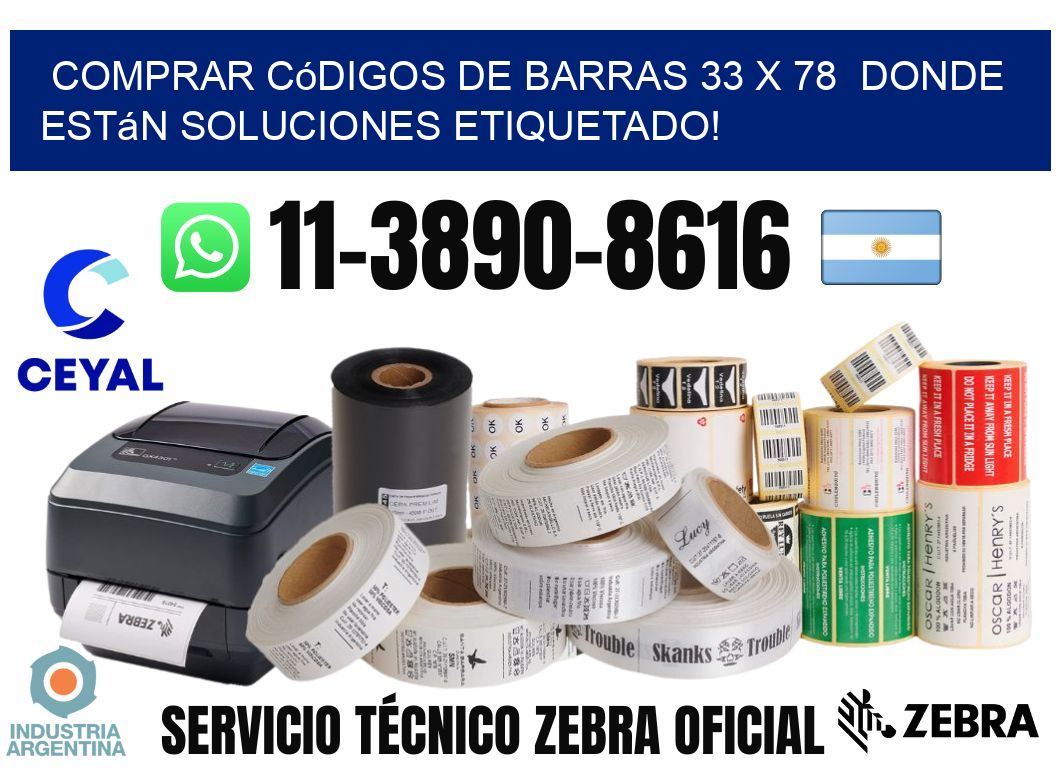 Comprar códigos de barras 33 x 78  donde están soluciones etiquetado!