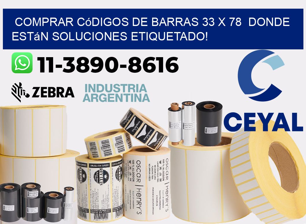 Comprar códigos de barras 33 x 78  donde están soluciones etiquetado!
