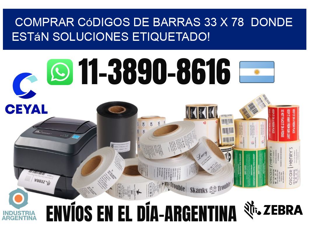 Comprar códigos de barras 33 x 78  donde están soluciones etiquetado!