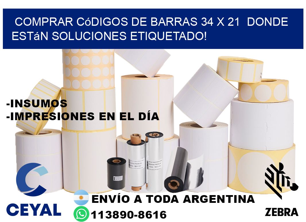 Comprar códigos de barras 34 x 21  donde están soluciones etiquetado!