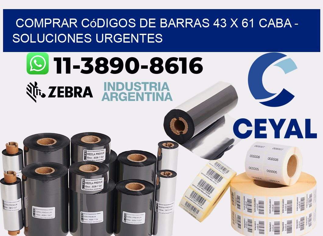 Comprar códigos de barras 43 x 61 CABA - soluciones urgentes