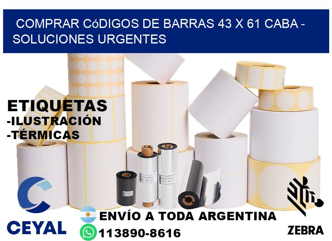 Comprar códigos de barras 43 x 61 CABA - soluciones urgentes