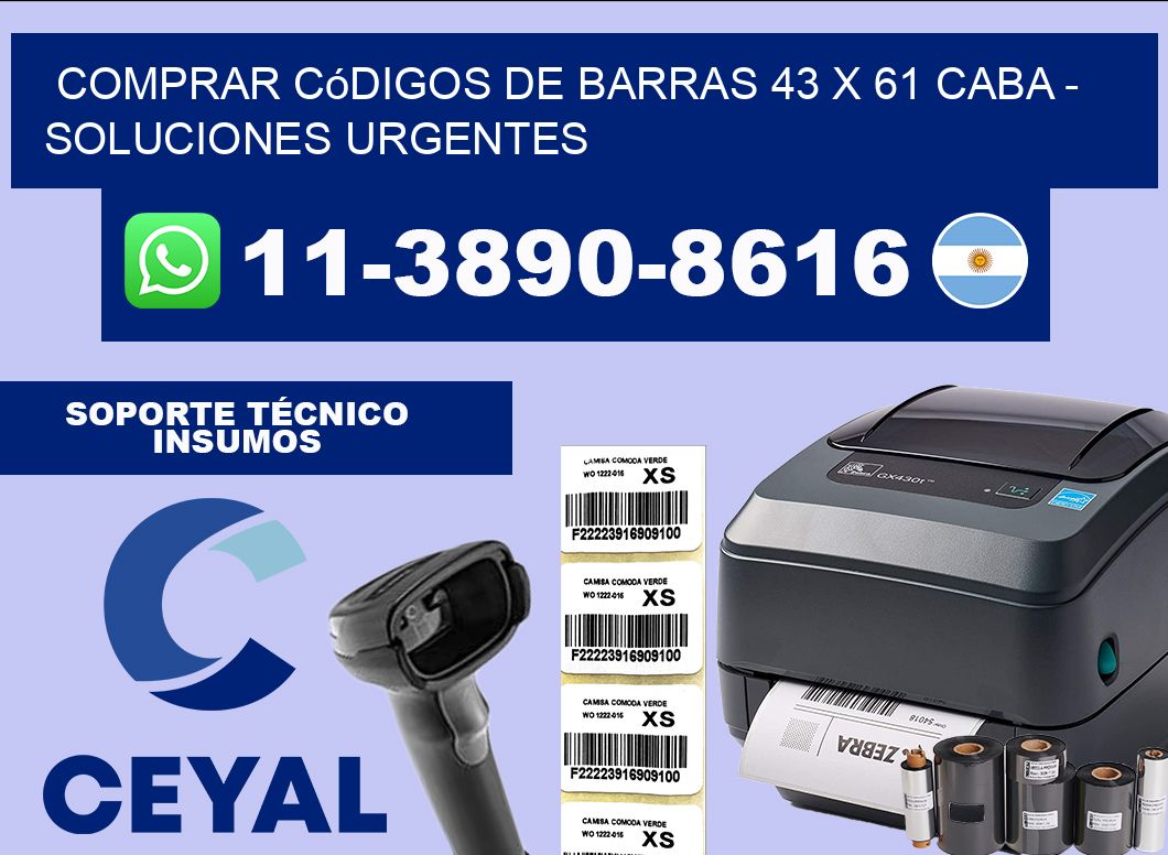 Comprar códigos de barras 43 x 61 CABA – soluciones urgentes