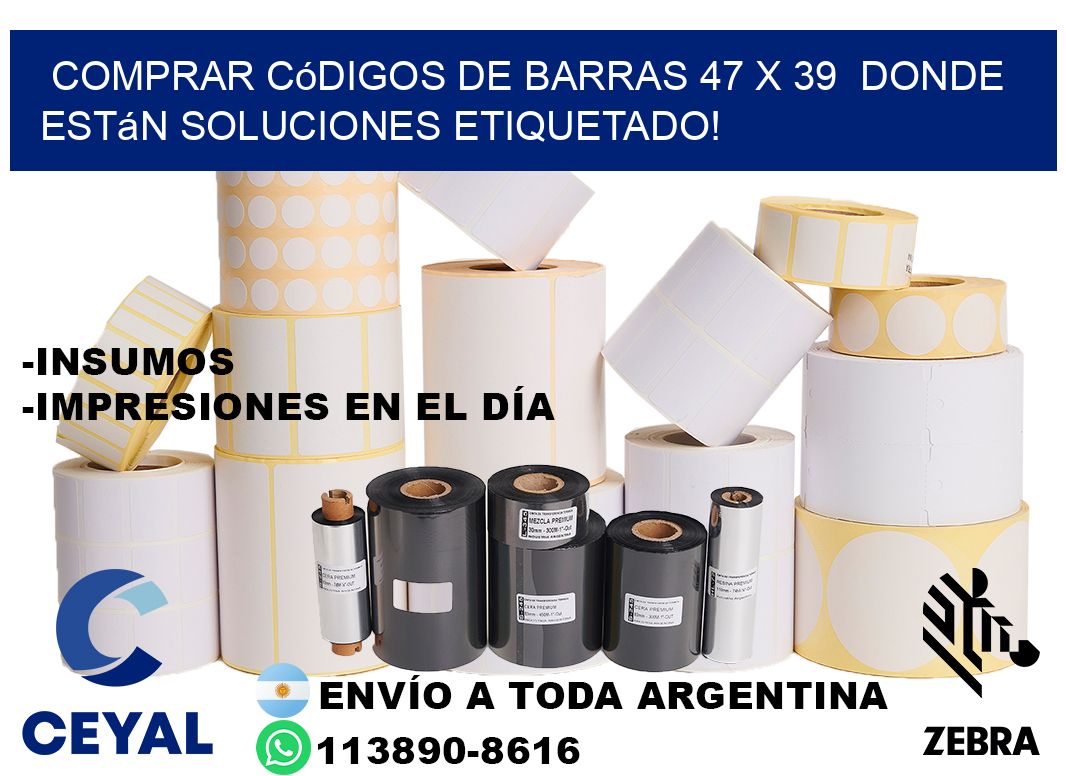 Comprar códigos de barras 47 x 39  donde están soluciones etiquetado!