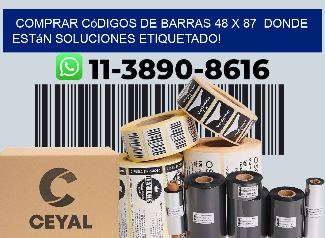 Comprar códigos de barras 48 x 87  donde están soluciones etiquetado!