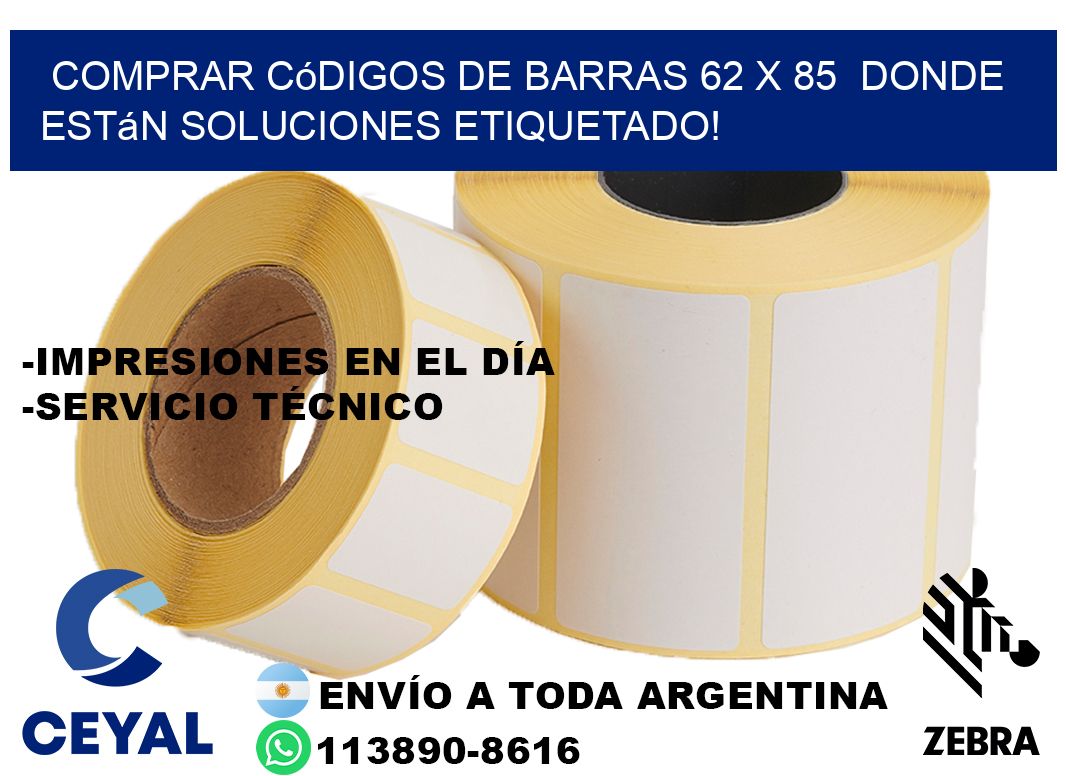 Comprar códigos de barras 62 x 85  donde están soluciones etiquetado!