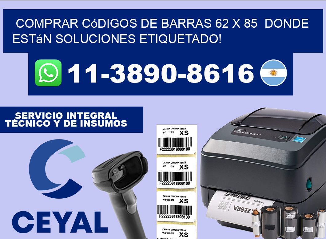 Comprar códigos de barras 62 x 85  donde están soluciones etiquetado!