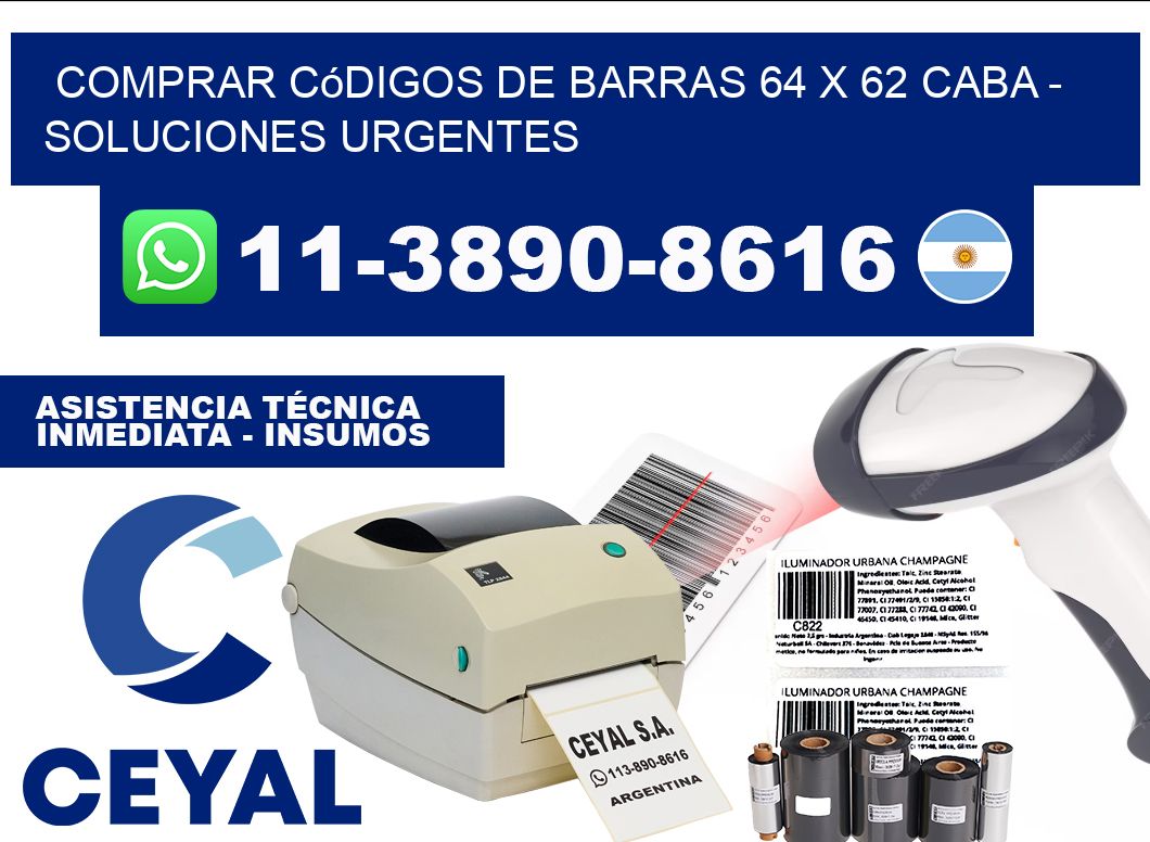 Comprar códigos de barras 64 x 62 CABA - soluciones urgentes
