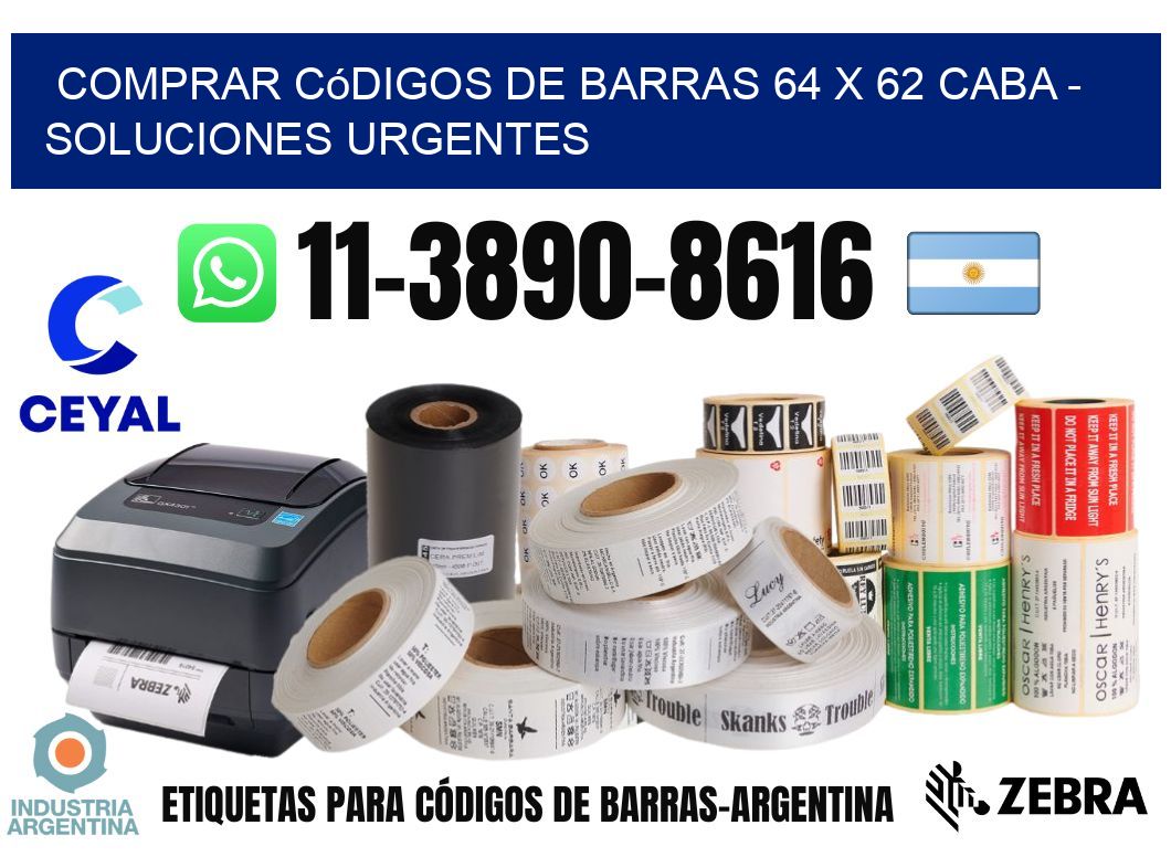 Comprar códigos de barras 64 x 62 CABA - soluciones urgentes