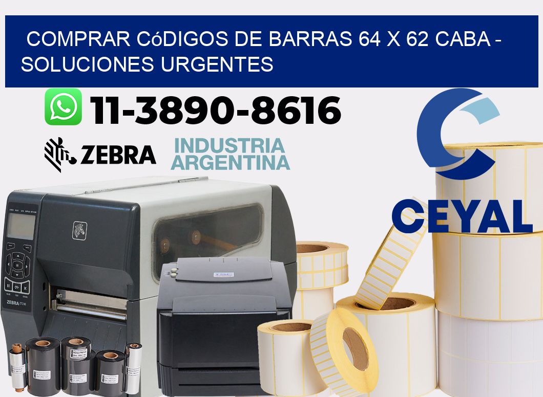 Comprar códigos de barras 64 x 62 CABA - soluciones urgentes