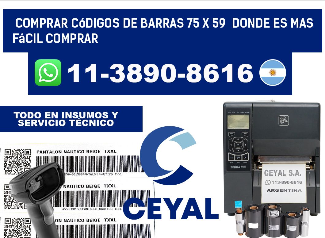 Comprar códigos de barras 75 x 59  Donde es mas fácil comprar
