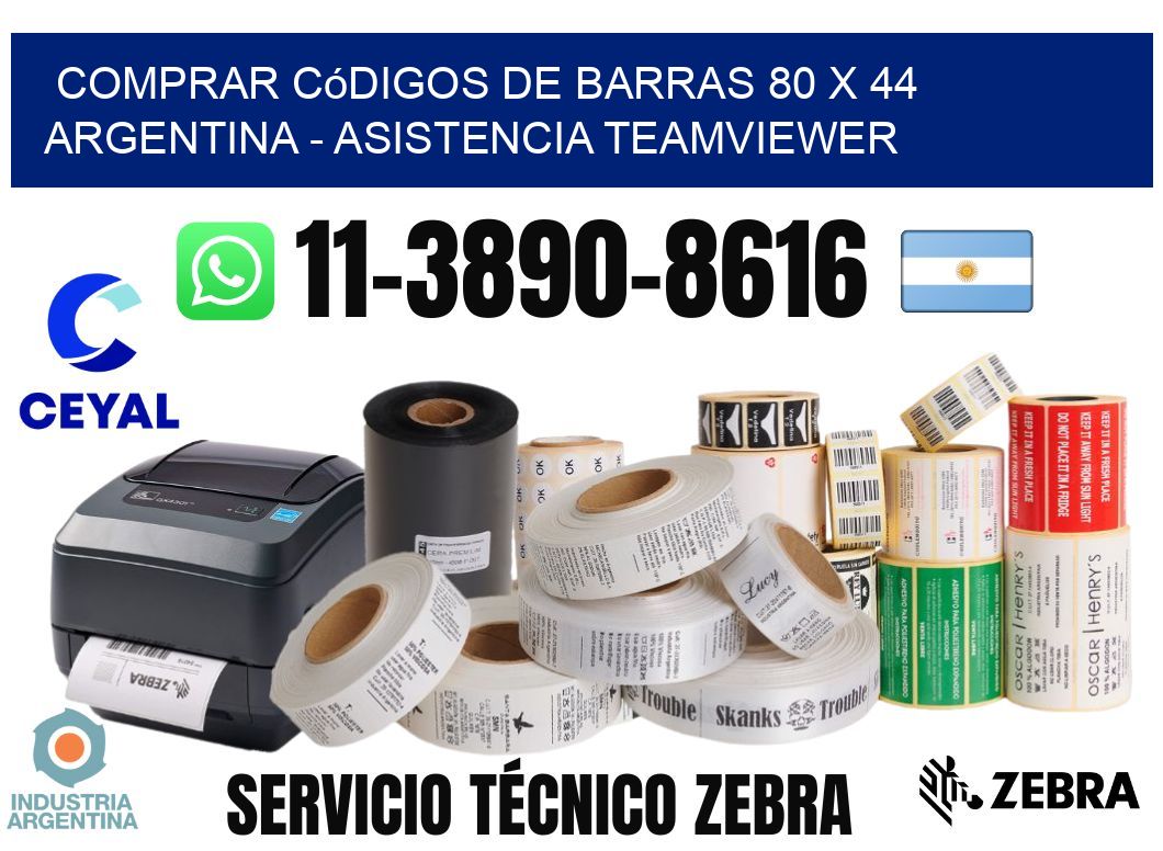 Comprar códigos de barras 80 x 44 argentina - asistencia teamviewer