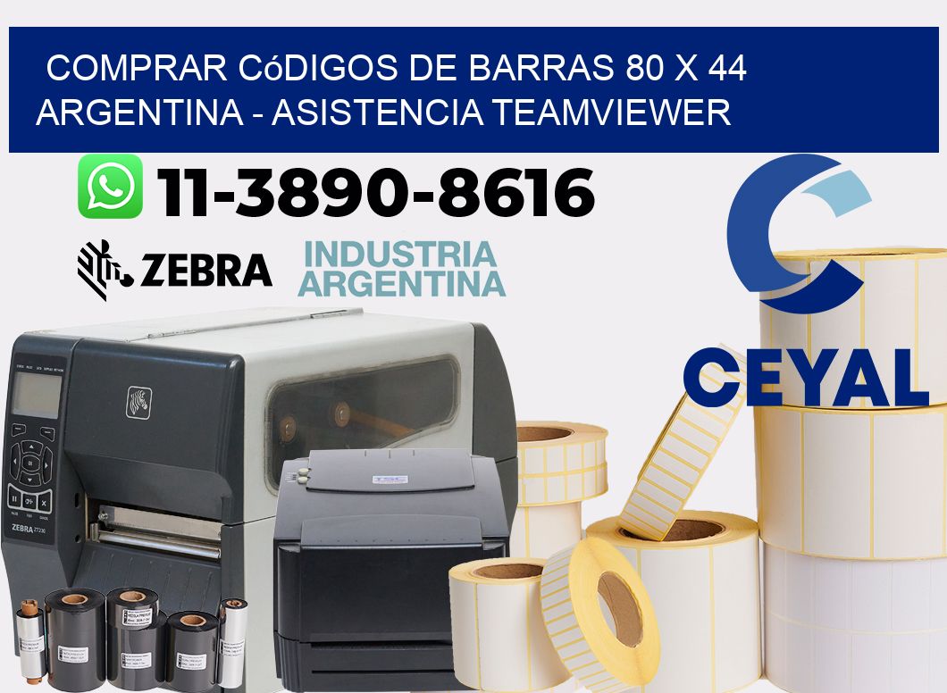 Comprar códigos de barras 80 x 44 argentina - asistencia teamviewer