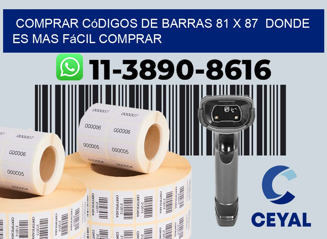 Comprar códigos de barras 81 x 87  Donde es mas fácil comprar